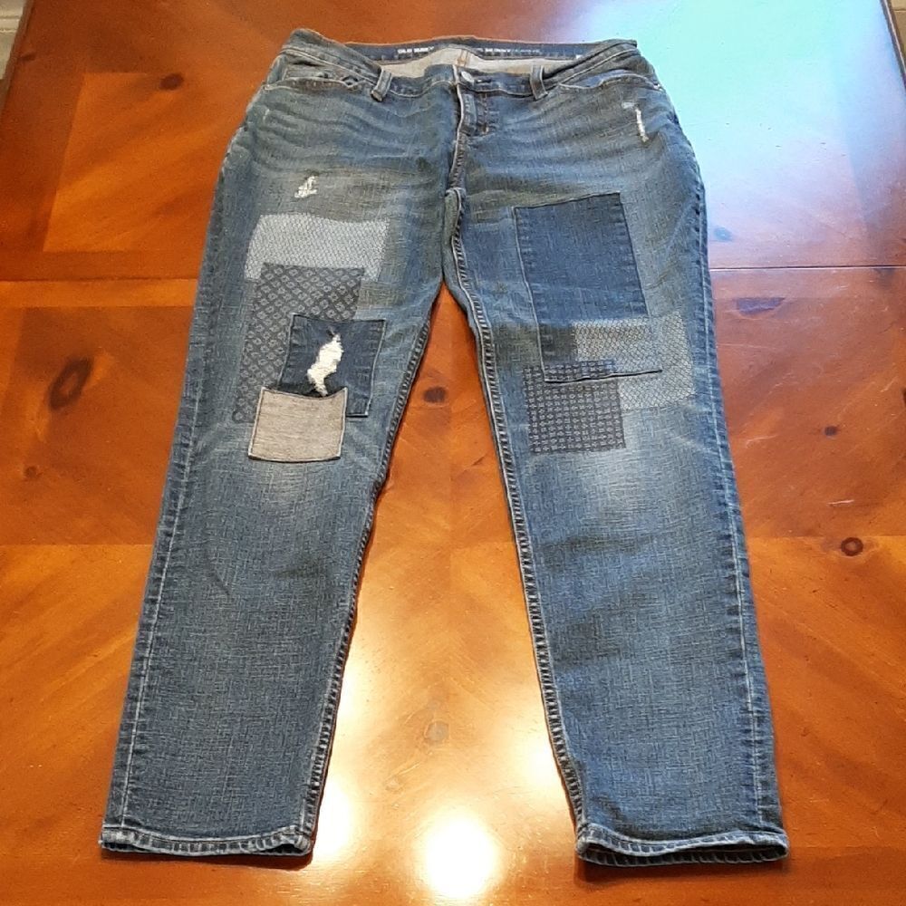 Old Navy Boyfriend Skinny Patchwork Jeans